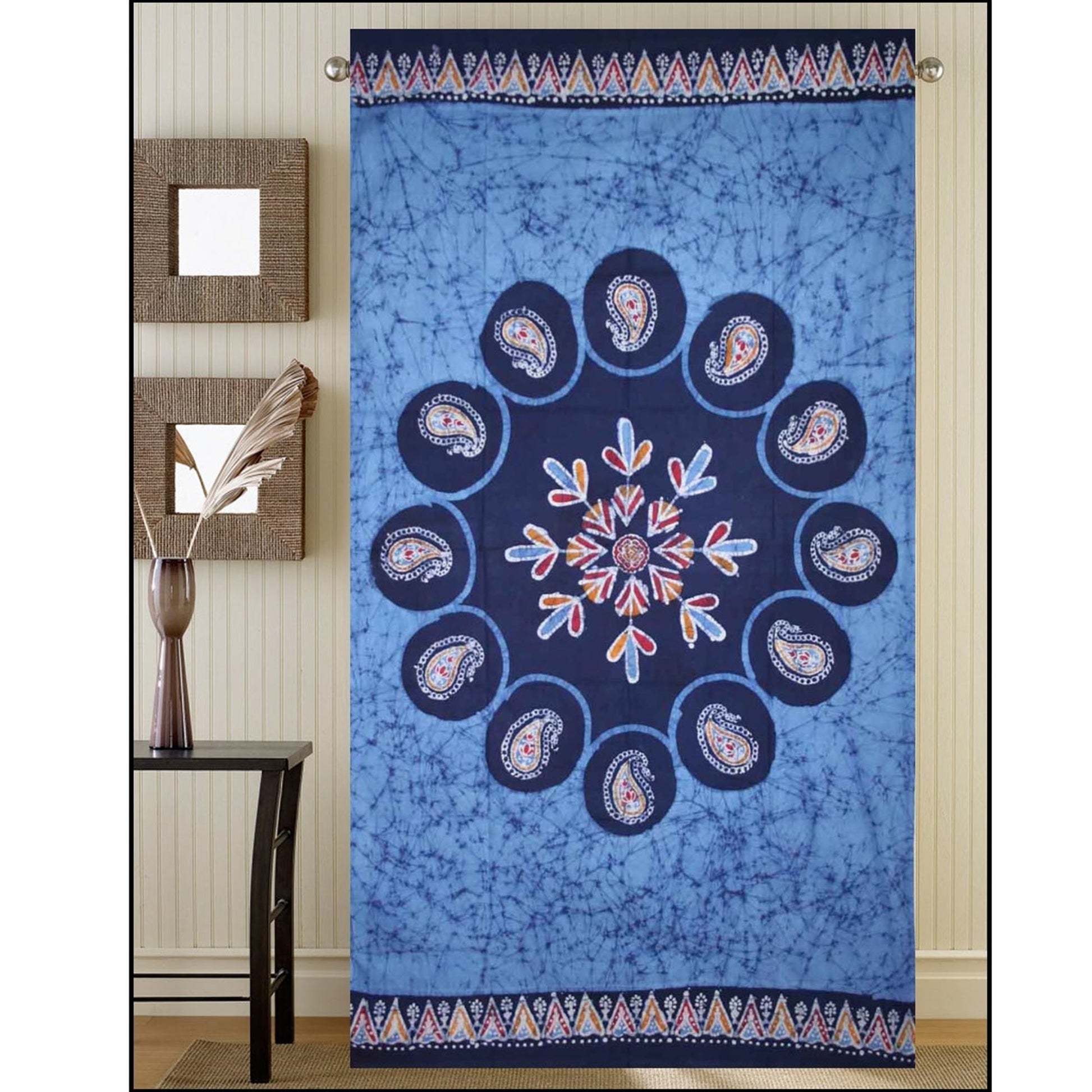 Window Panel Multi Batik Blue by Homeportonline