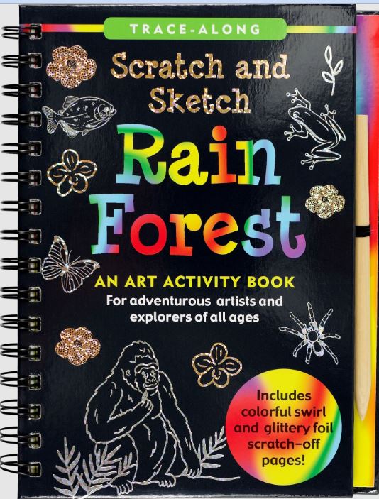 Scratch And Sketch Trace Along Activity Book Rainforest by Homeportonline