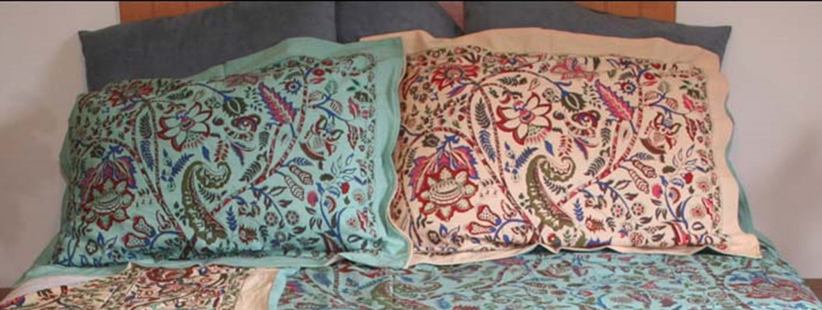 Pillow Sham Tree Of Life Reverses Beige to Green by Homeportonline
