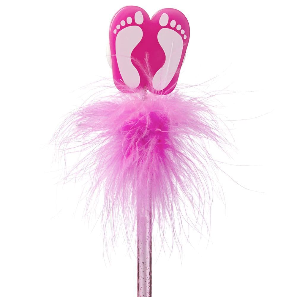 Mallo Pink Feather Pen Flip Flops