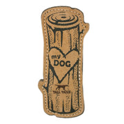 Dog Toy - Natural Leather & Wool Love My Dog Log 9" by Homeportonline