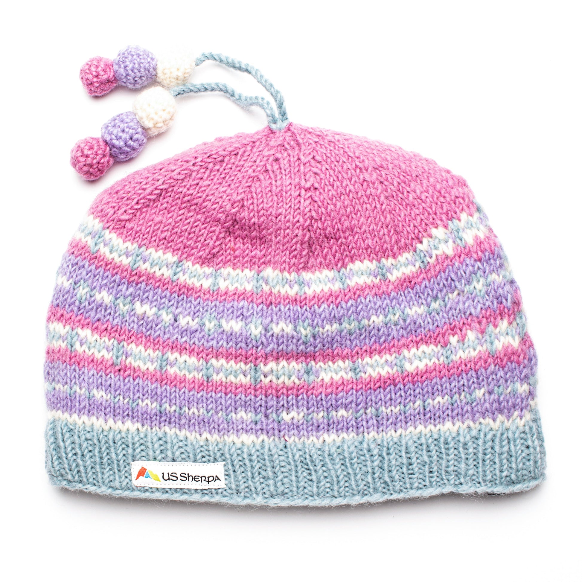 Thame Pom Tassel Hat | Blue/Pink by US Sherpa
