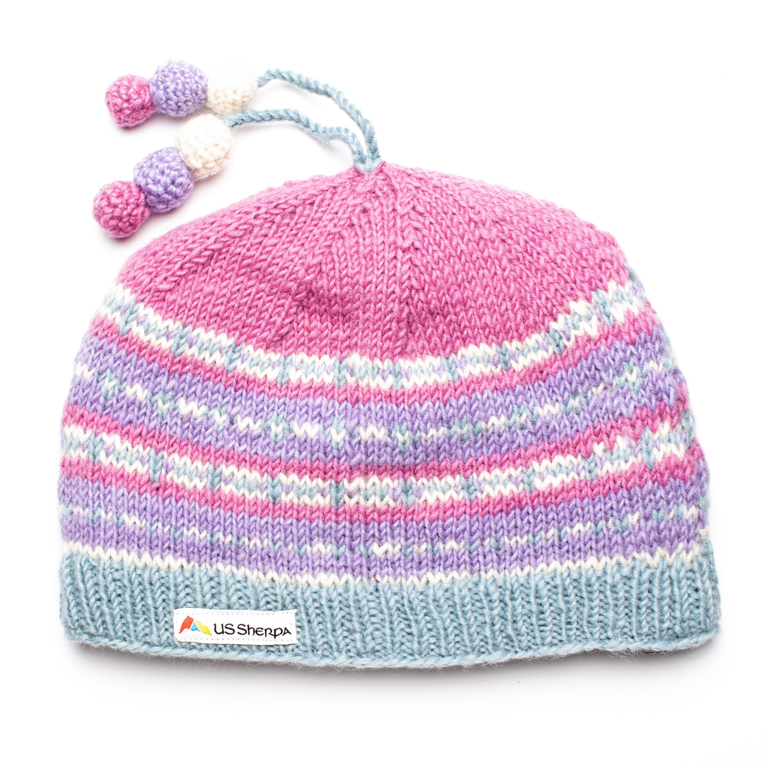 Thame Pom Tassel Hat | Blue/Pink by US Sherpa