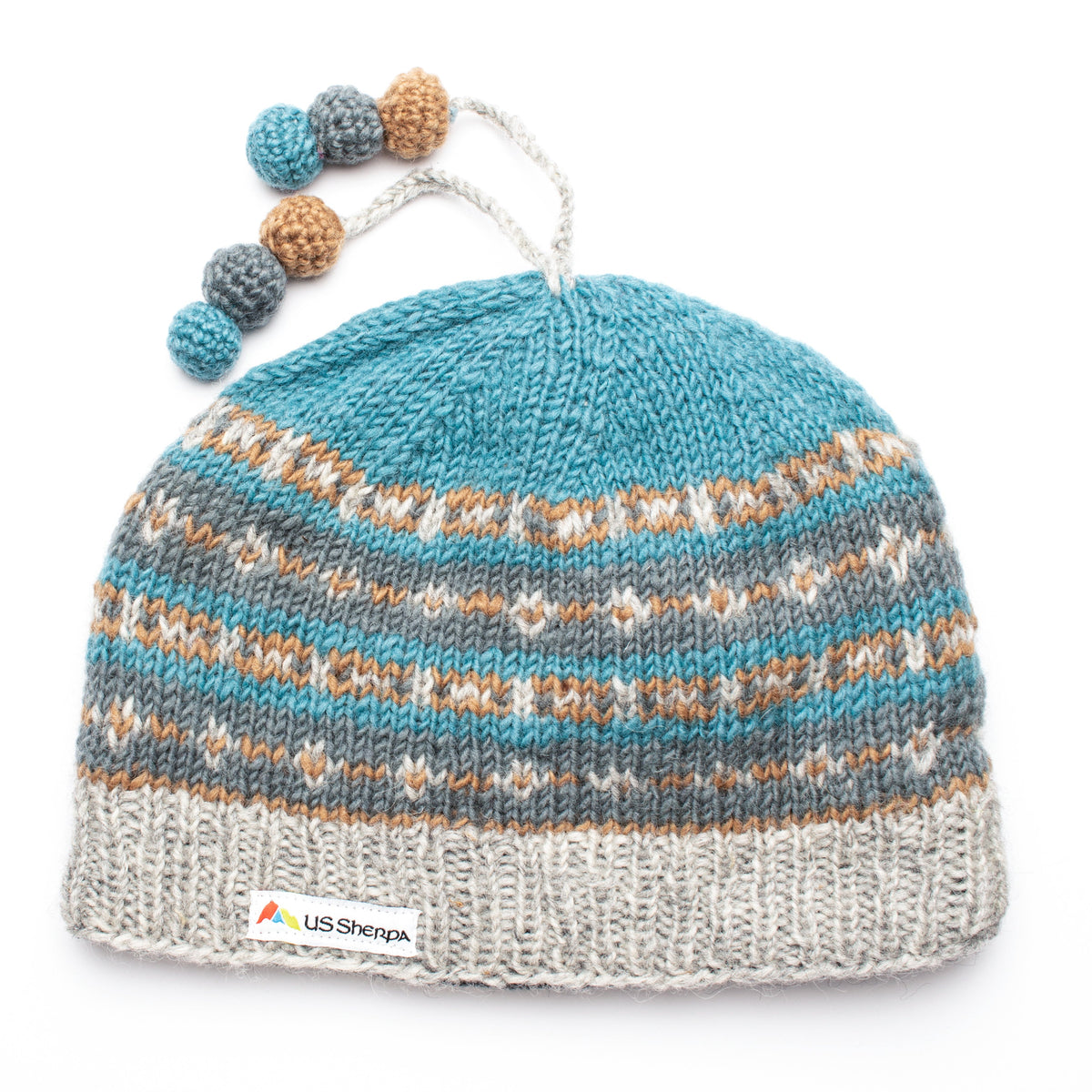 Thame Pom Tassel Hat | Blue/Grey by US Sherpa