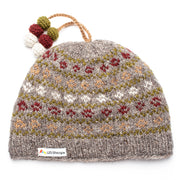 Thame Pom Tassel Hat | Brown/Maroon by US Sherpa