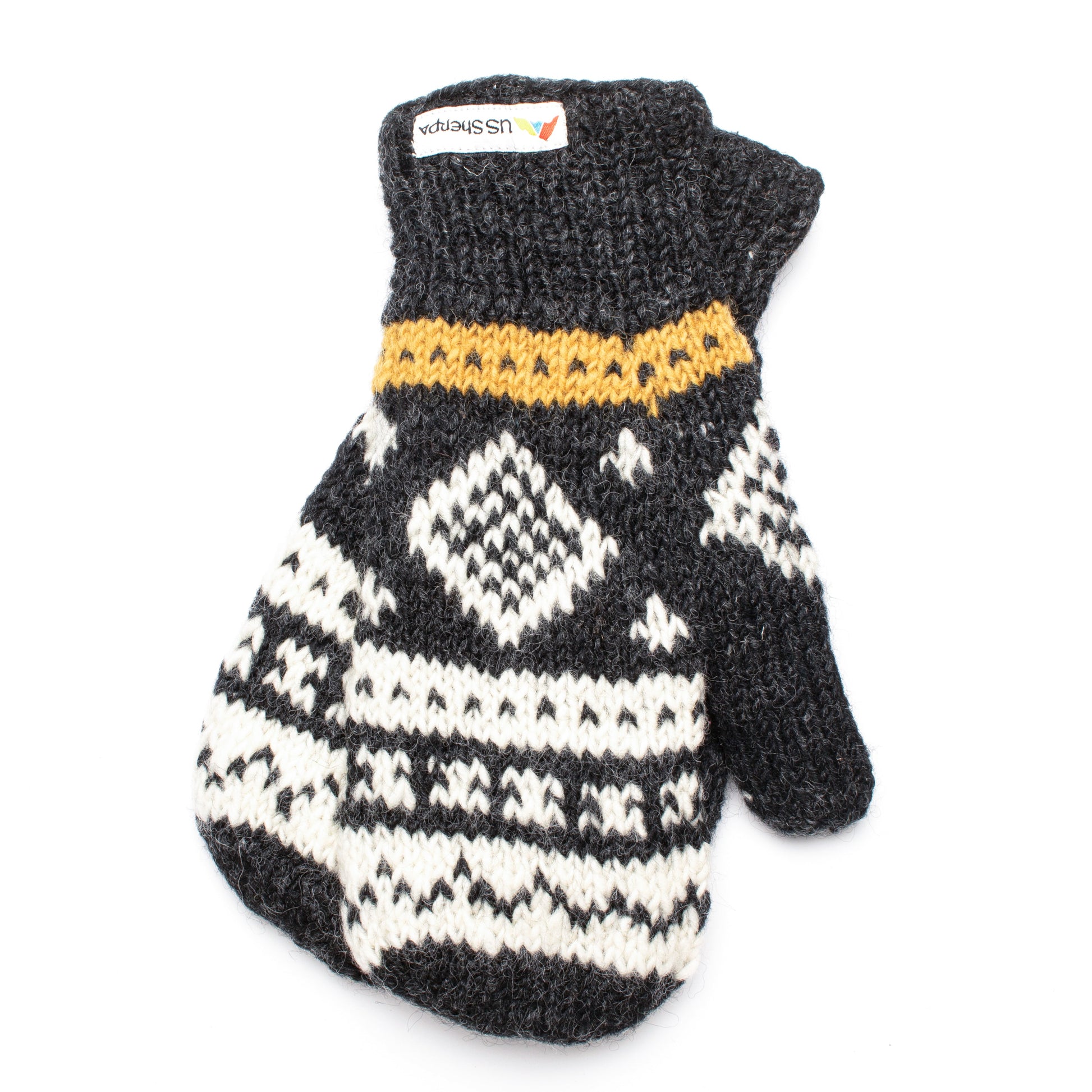 Yeti Mitten | charcoal grey/mustard XS by US Sherpa