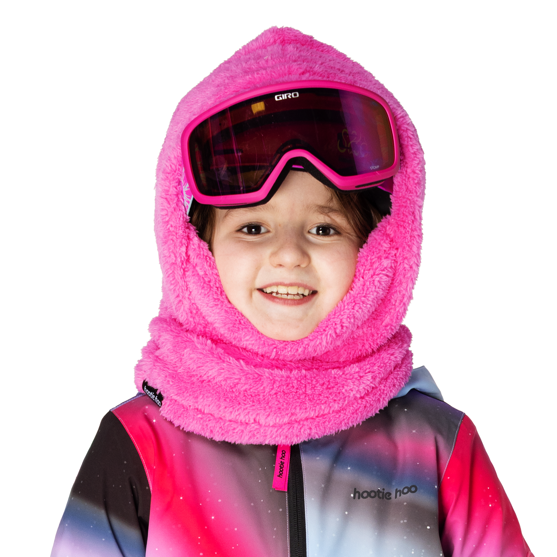 Kids Kozy Fleece Hood - Hot Pink by Hootie Hoo