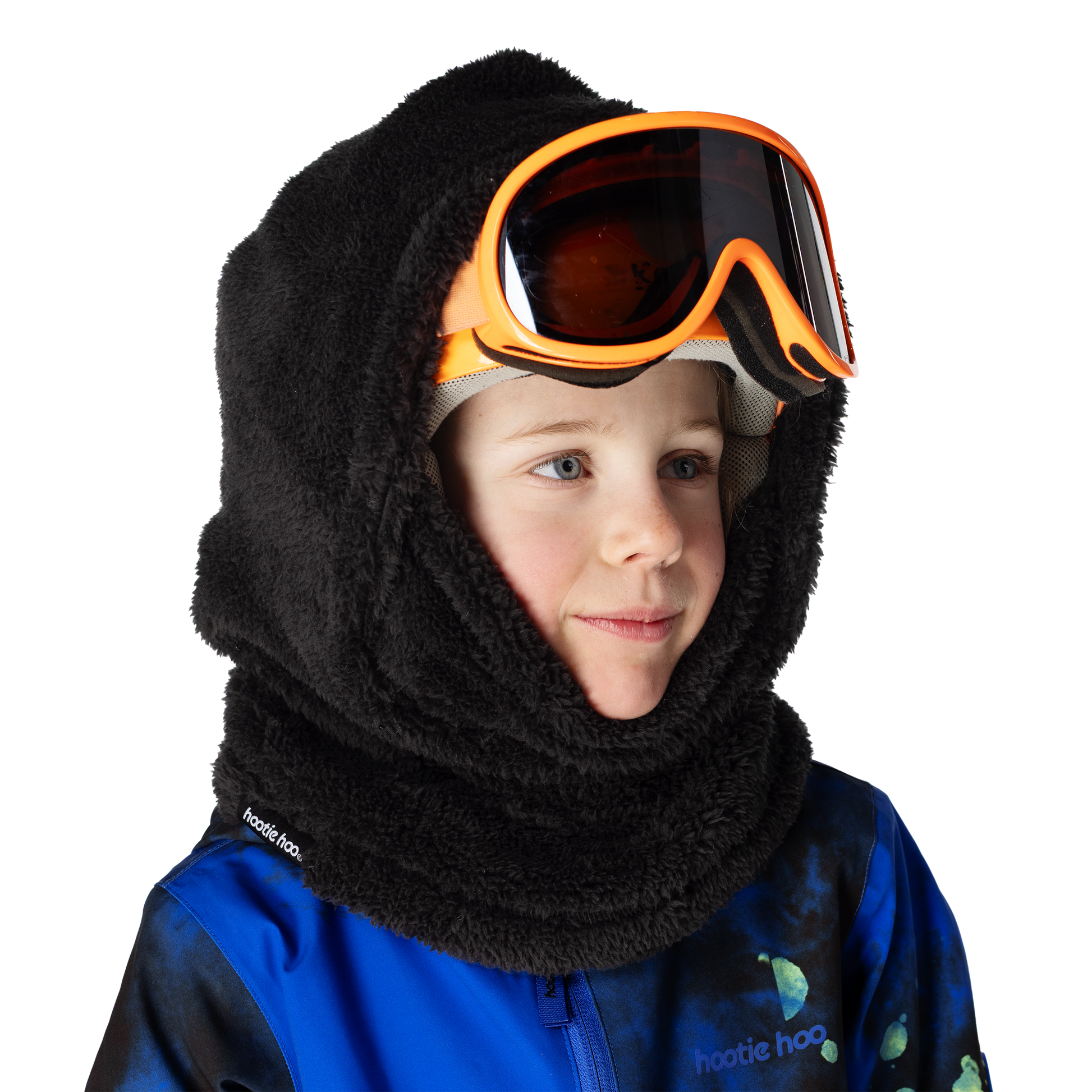 Kids Kozy Fleece Hood - Raven Black by Hootie Hoo