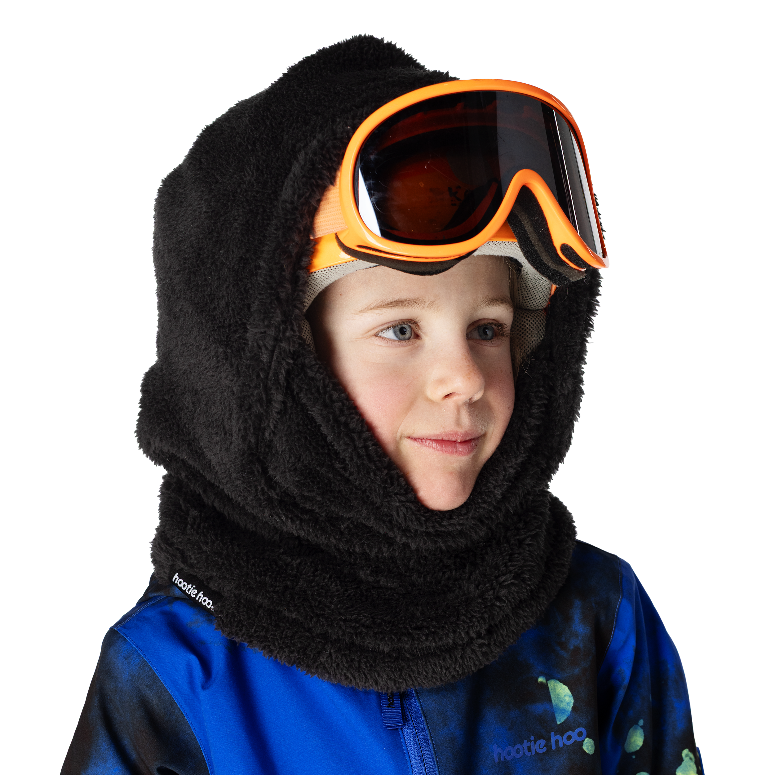 Kids Kozy Fleece Hood - Raven Black by Hootie Hoo