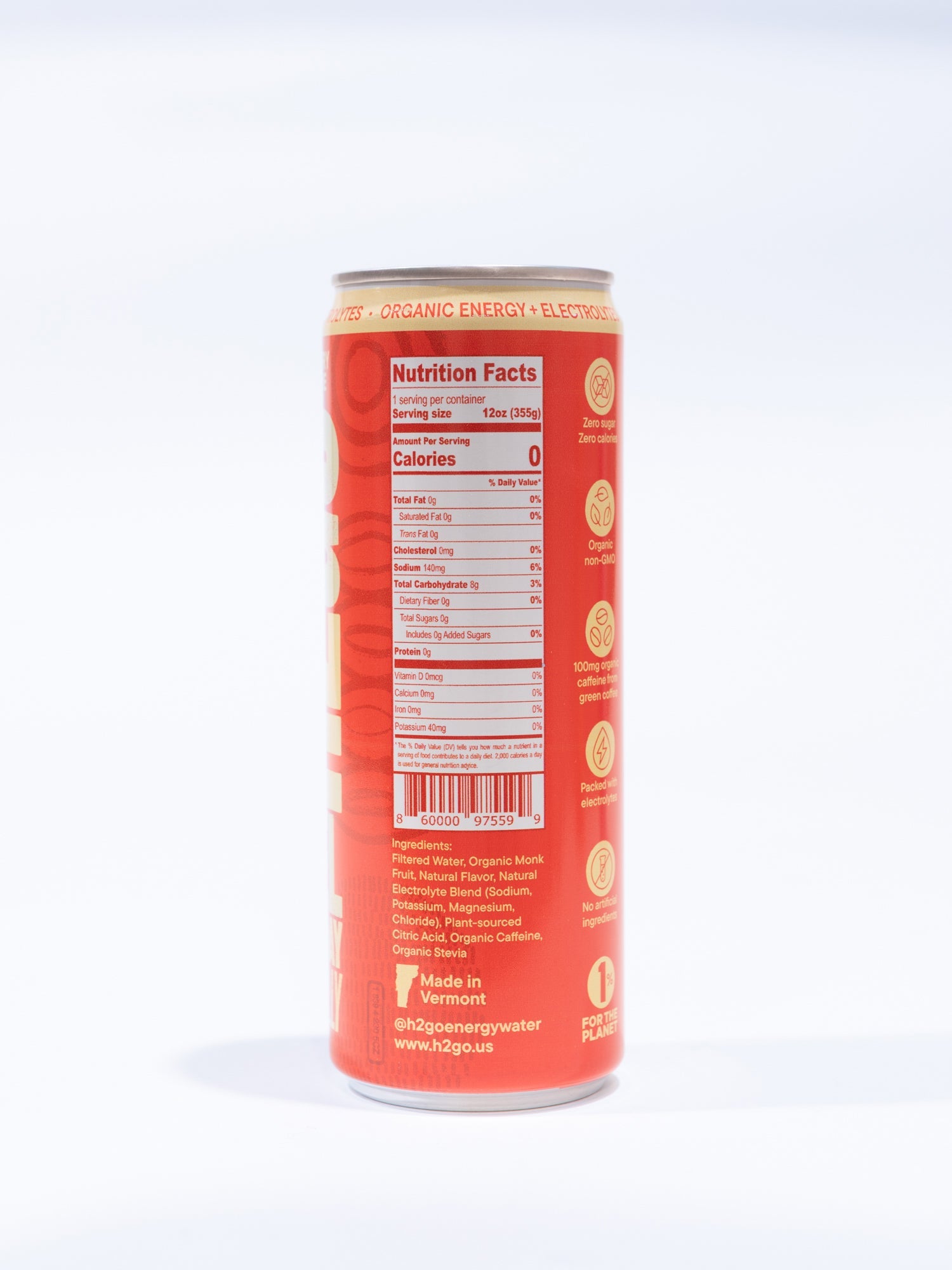 Strawberry Lemonade 12 Pack by h2go Energy Water