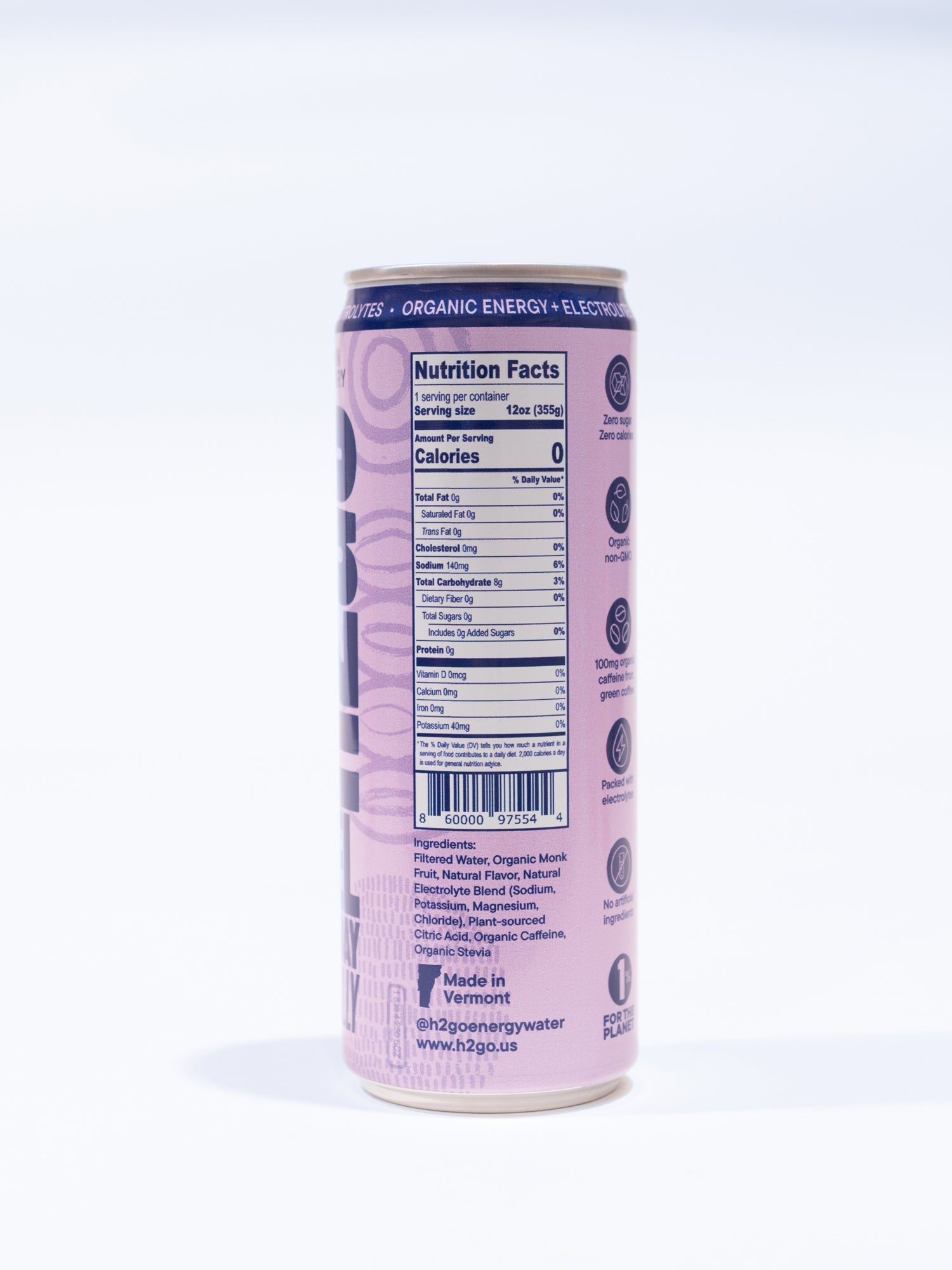 Mountain Blackberry 12 Pack by h2go Energy Water