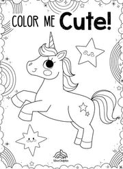 Color Me Cute Coloring Book with Rainbow Pencil
