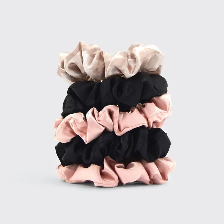 Satin Sleep Scrunchies 5pc- Cameo by Wild Lark