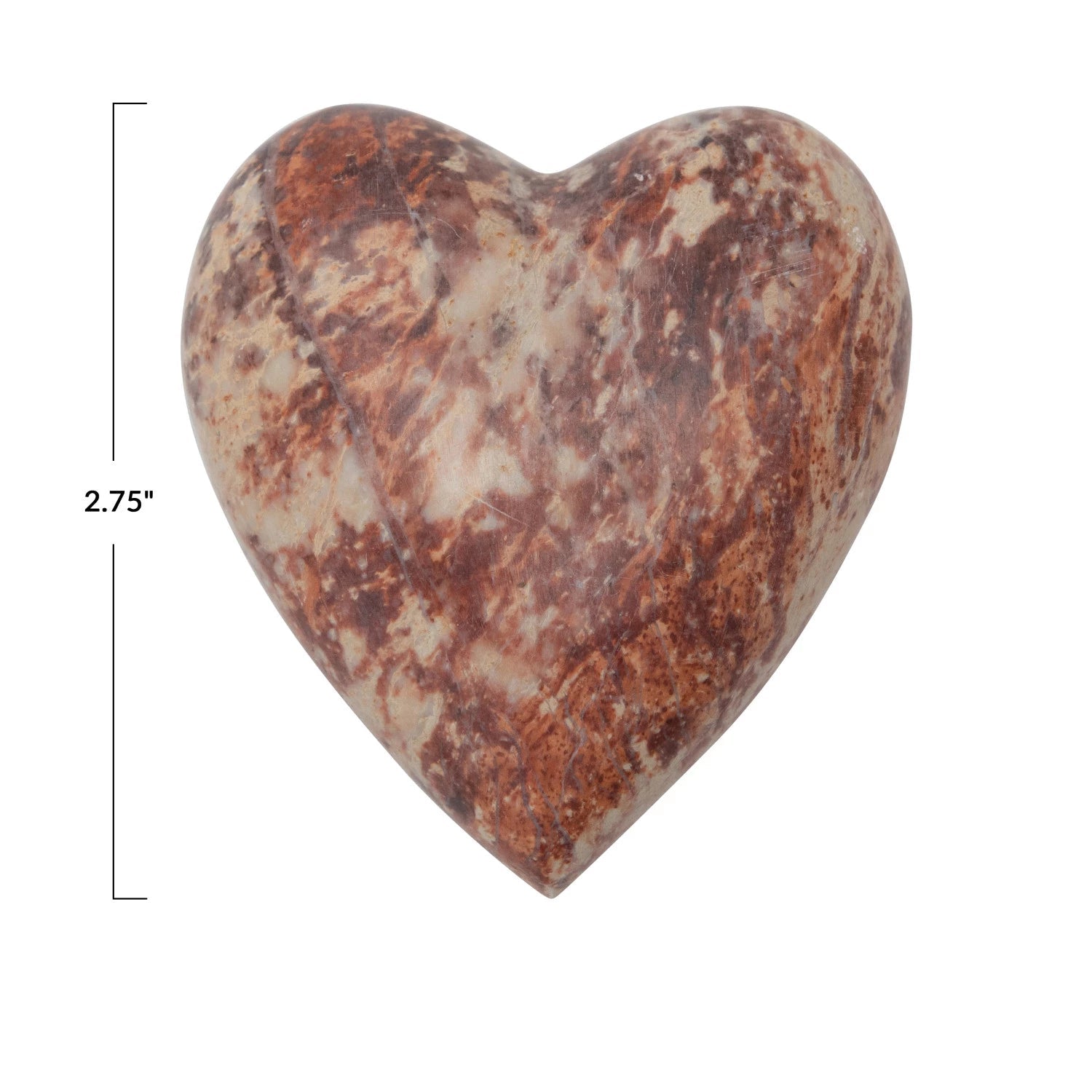 Decorative Soapstone Heart Rose Warm Tones 2.75" Long by Homeportonline