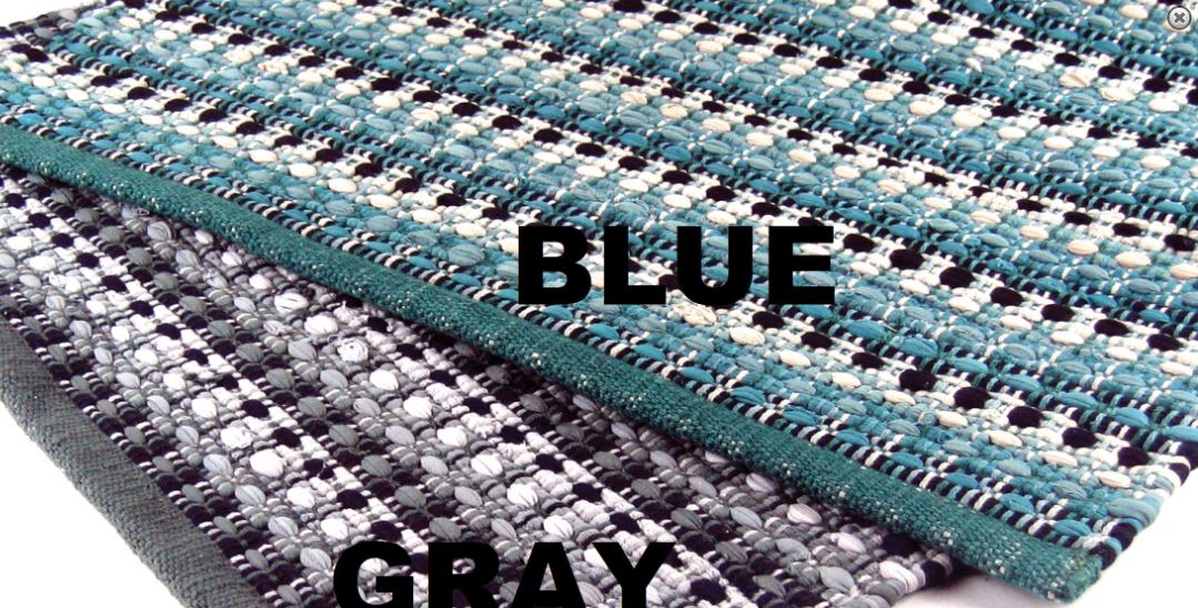 York Rag Rug Cotton Blue 2' x 3' by Homeportonline