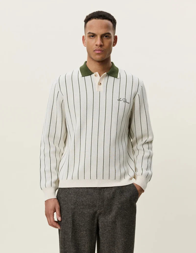 Les Deux Signature Knitted Long Sleeve Polo