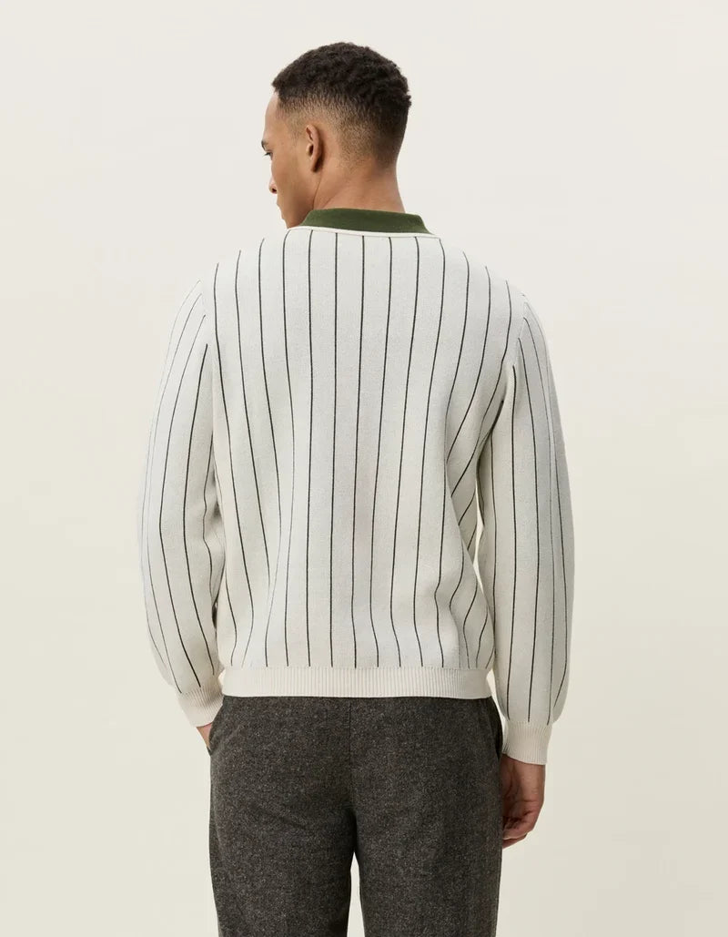 Les Deux Signature Knitted Long Sleeve Polo