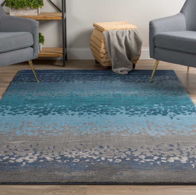 Geneva Rug Multi Blues & Grays 5'3" X 7'7" by Homeportonline