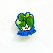 Pilea Plant Soilmate Cute 3" Vinyl Sticker