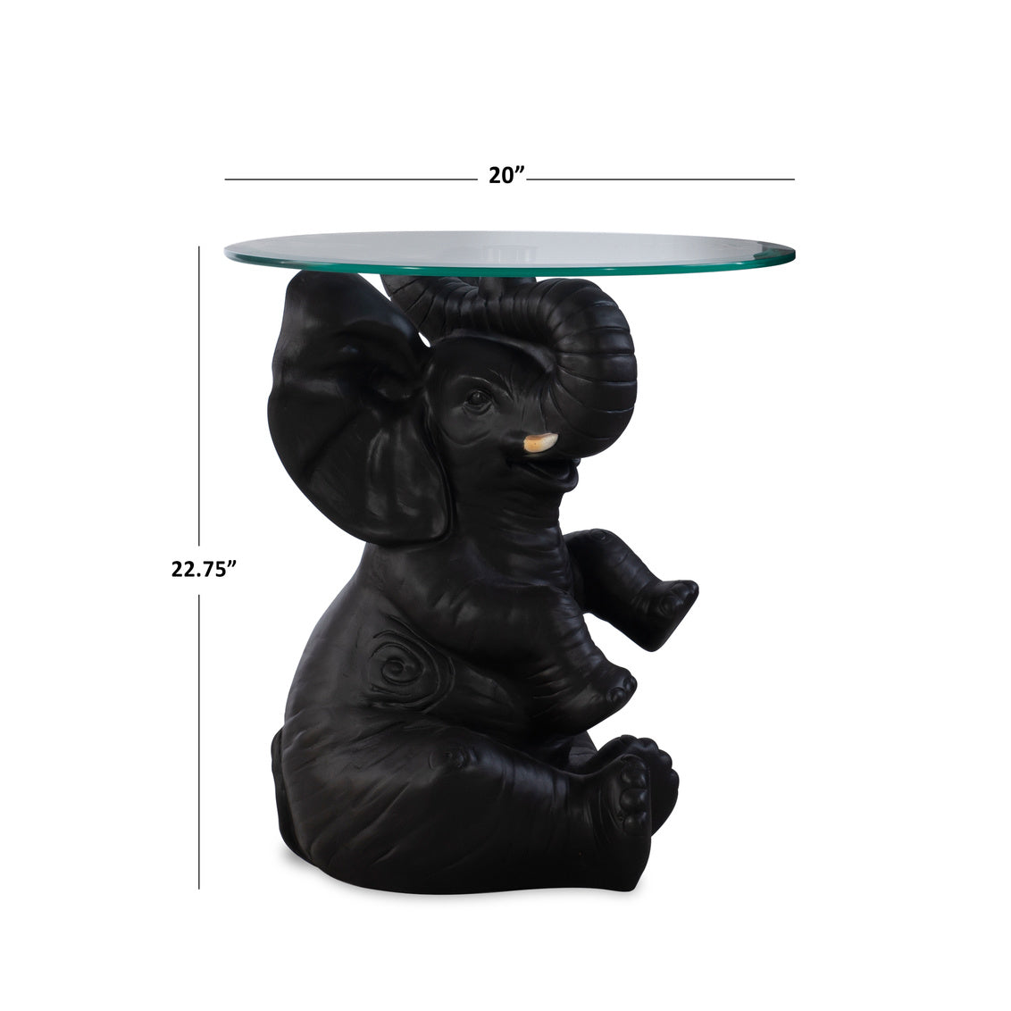 Ernie Elephant Side Table Base and Glass Top by Homeportonline