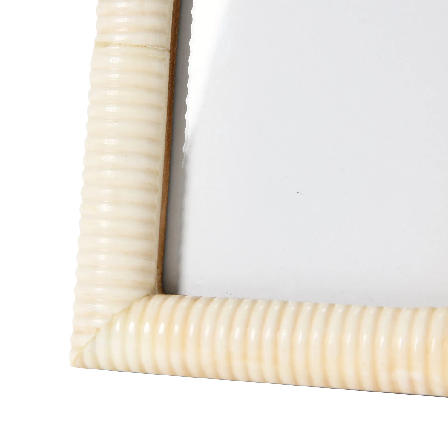 Frame Hand Carved Bone Ribbed Natural Holds 4" x 6" by Homeportonline
