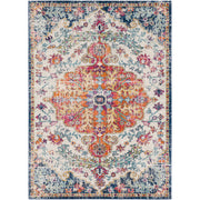 Harput 5'3" X 7'3" Rug Multi Colored Orange, Purple & Fuschia Center Medallion by Homeportonline