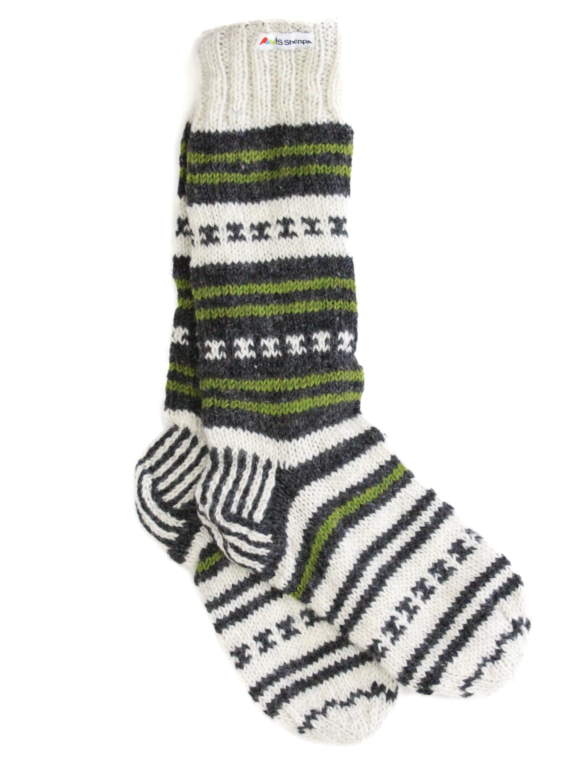 Sherpa Socks | charcoal grey/green by US Sherpa