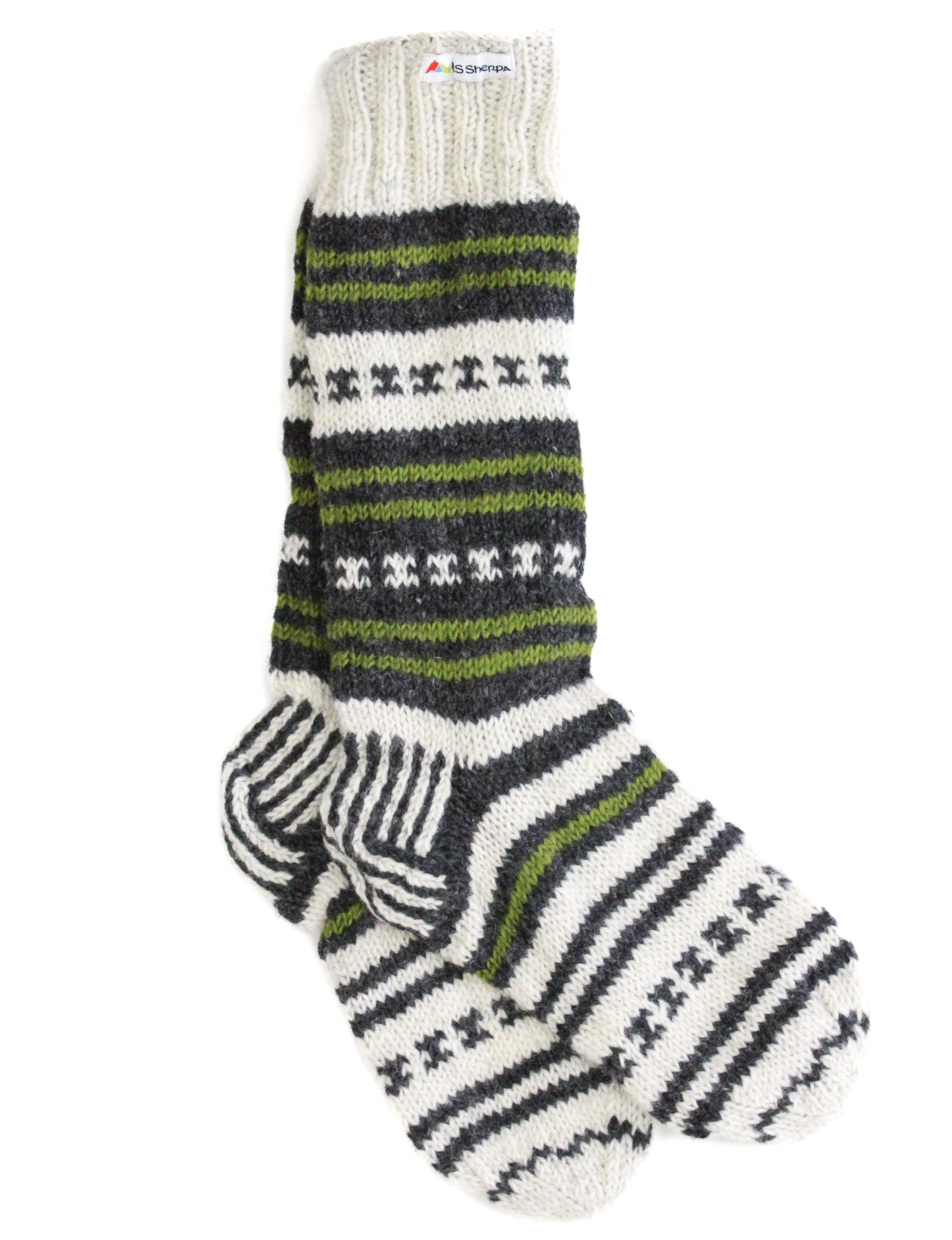 Sherpa Socks | charcoal grey/green by US Sherpa