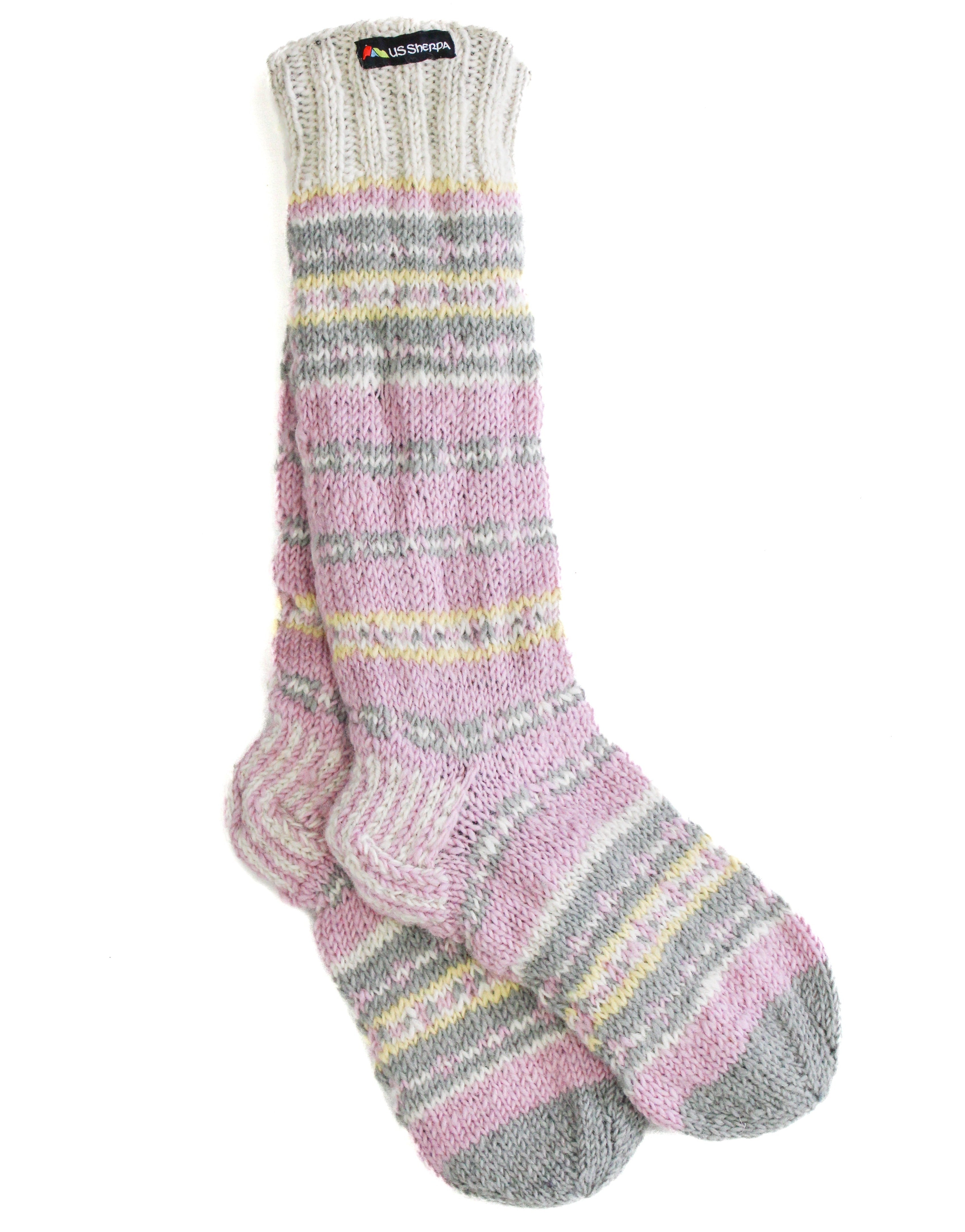 Sherpa Socks | pink/grey by US Sherpa
