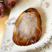Zodiac Symbol Agate Slices Astrology Sign Horoscope