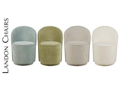 Urban Archive Landon Swivel Accent or Dining Chair Mist Blue by Homeportonline