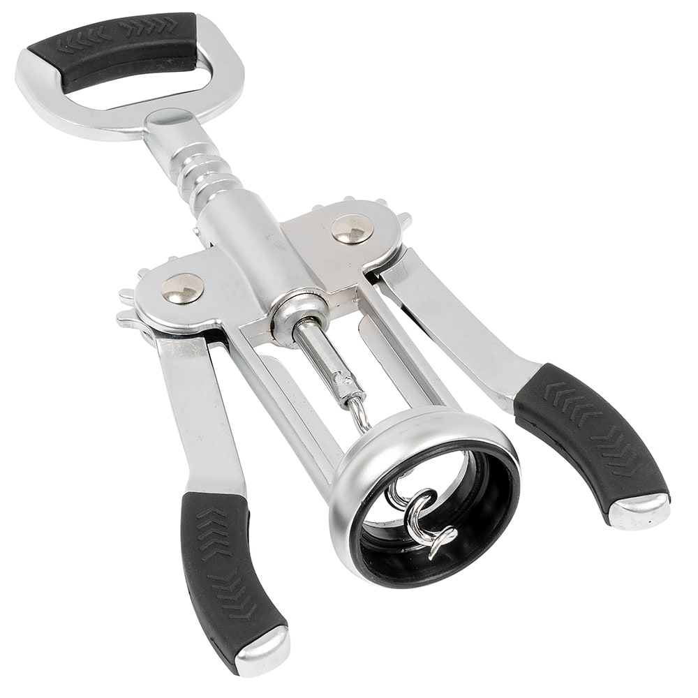 Wine Bottle Opener - Winged Corkscrew Premium w/Rubber Handle by Homeportonline