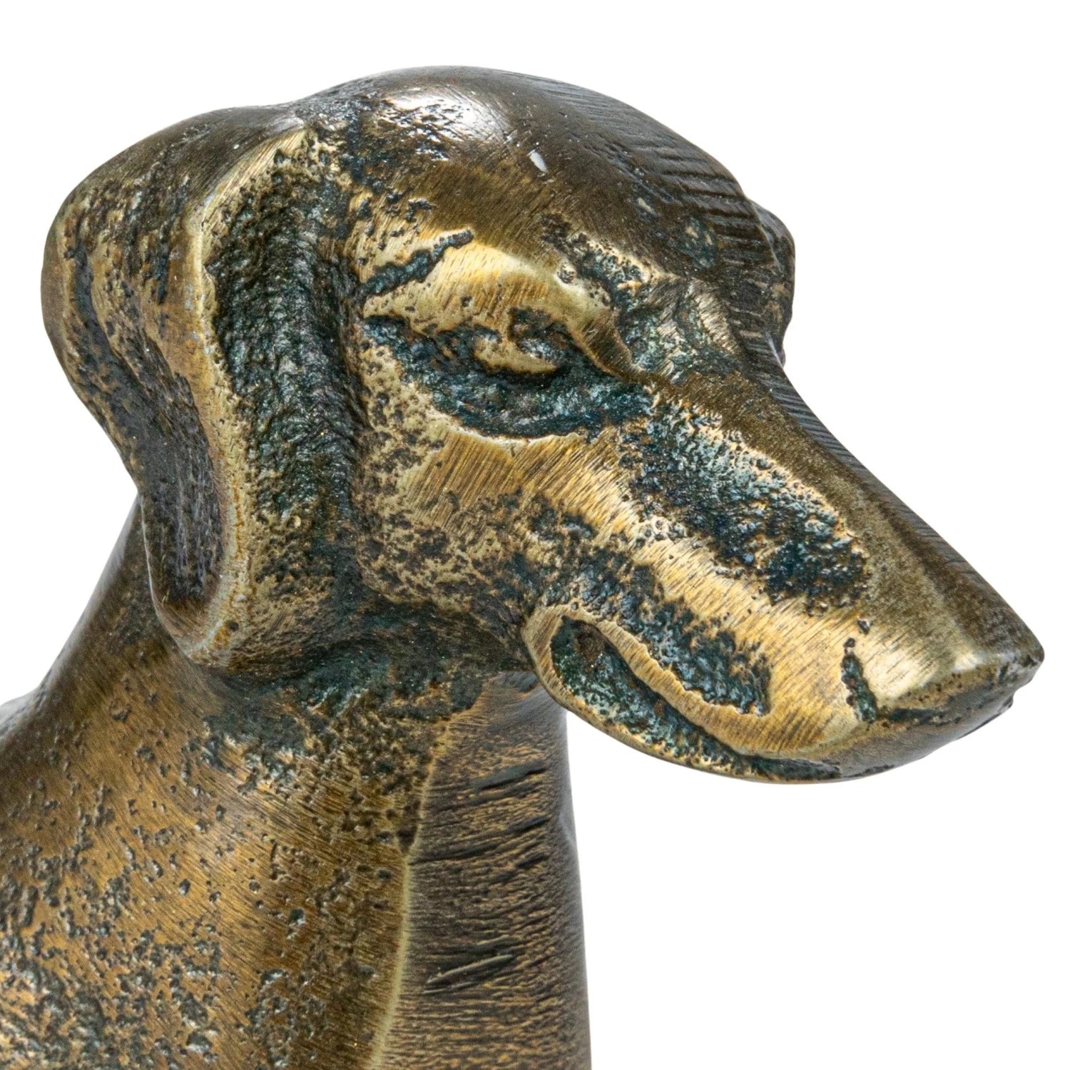 Decor Figurine Cast Aluminum Dachshund Brass Finish by Homeportonline