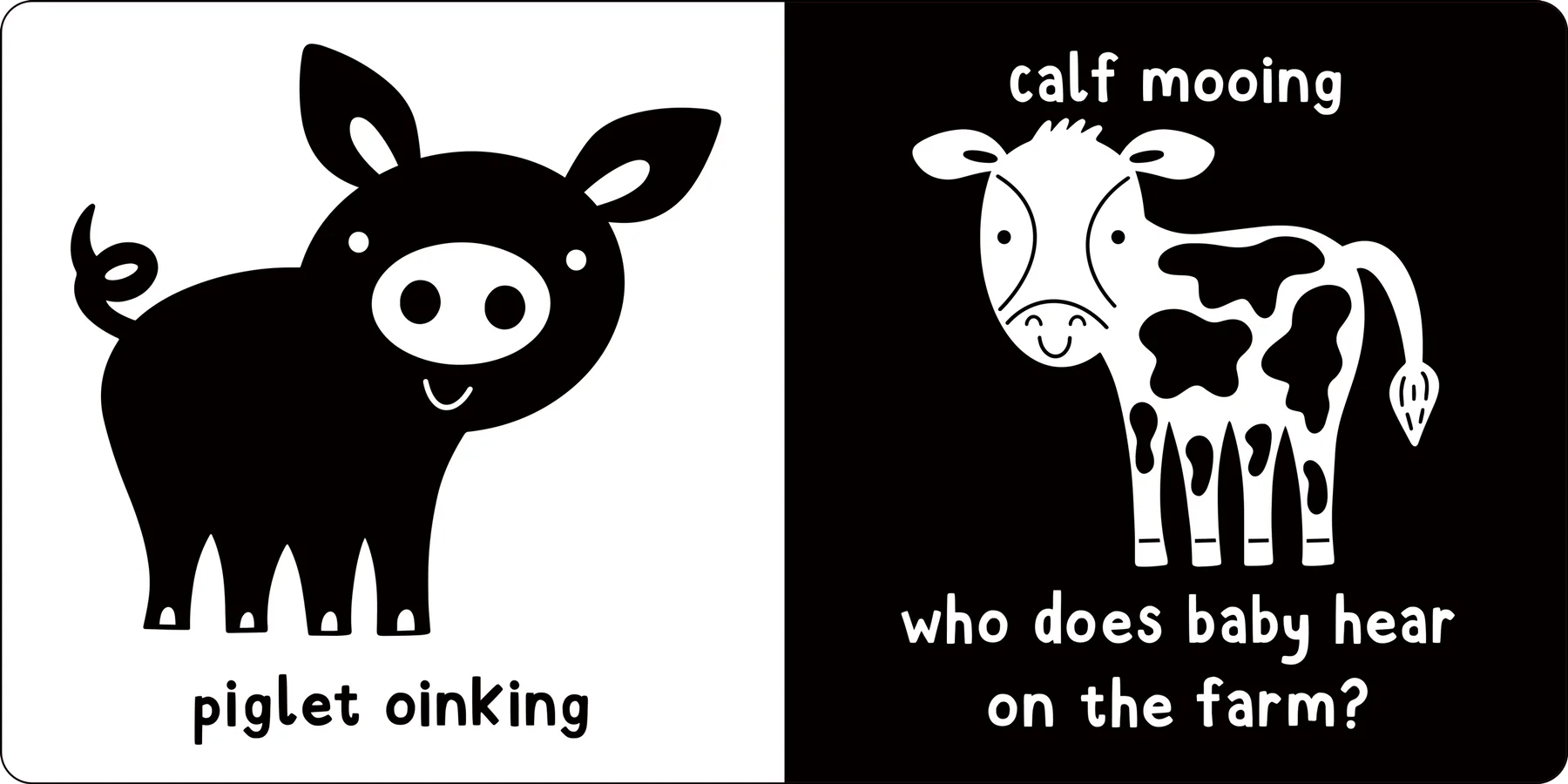 First Board Book High Contrast What Does Baby See? Baby Animals by Homeportonline