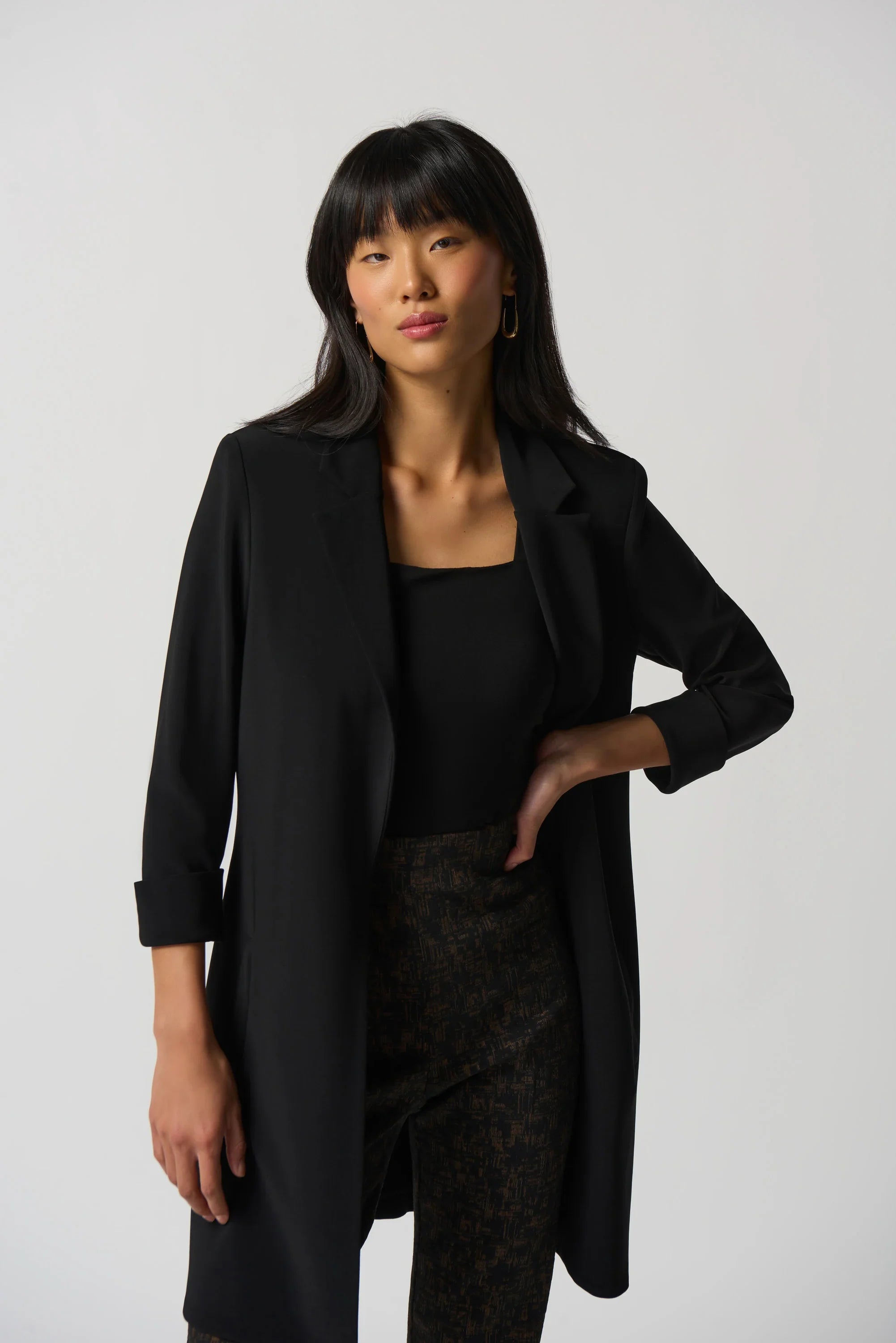 Joseph Ribkoff Long Open Front Blazer by Harbour Thread