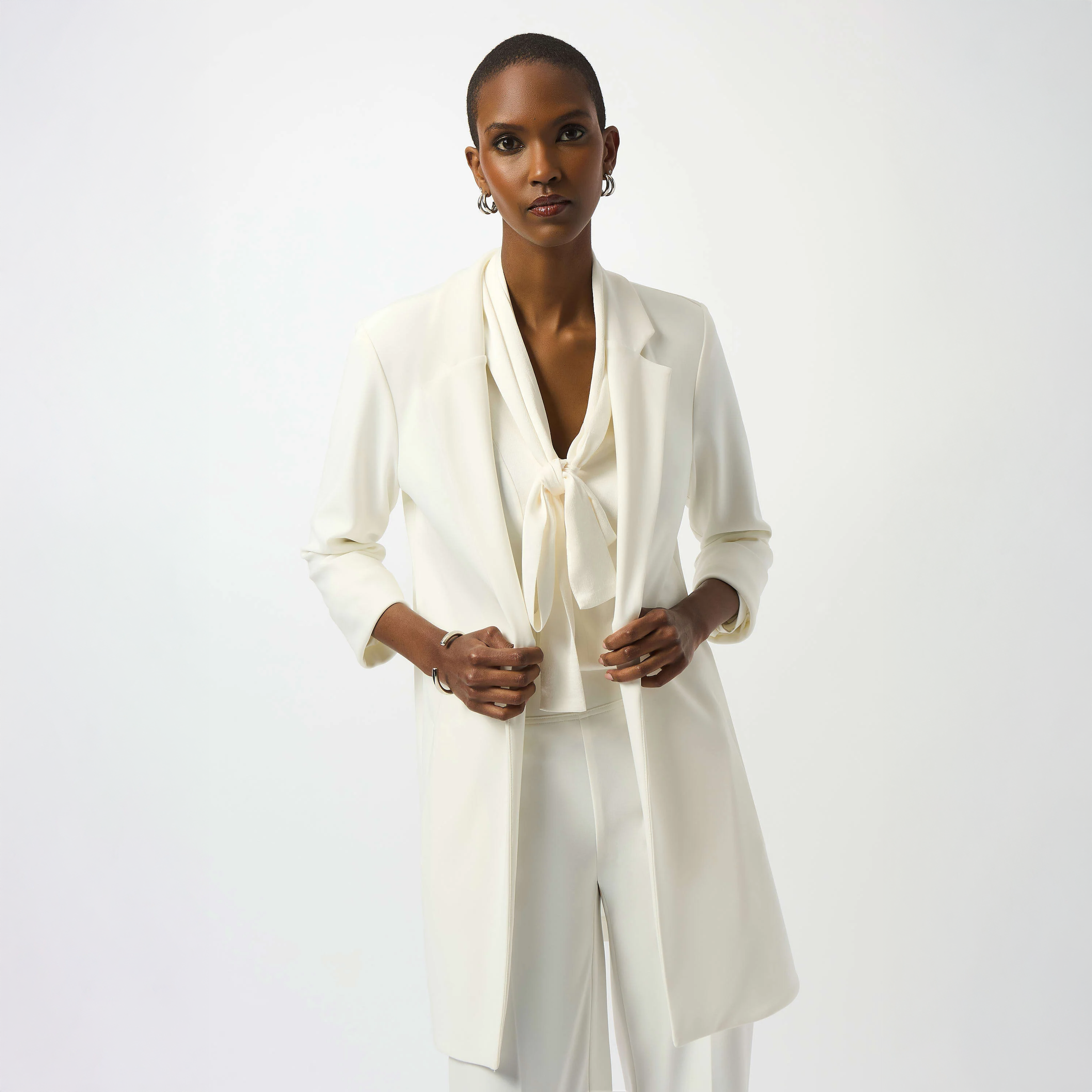 Joseph Ribkoff Long Open Front Blazer by Harbour Thread