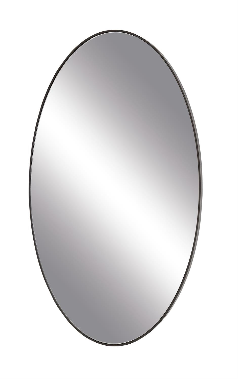 Black Wood Oval Shaped Wall Mirror by Homeportonline