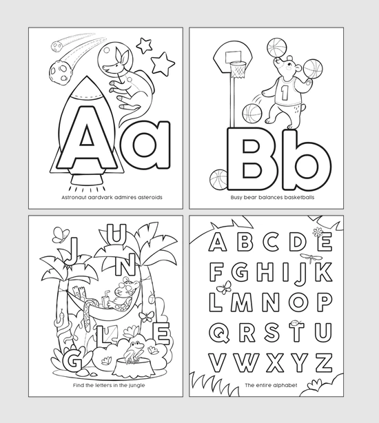 Coloring Book Toddler ABC Amazing Animals by Homeportonline