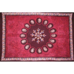 Tapestry Queen Size Multi Batik Red by Homeportonline