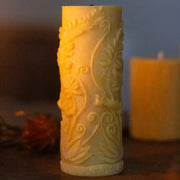 Beeswax Fern Pillar Candle
