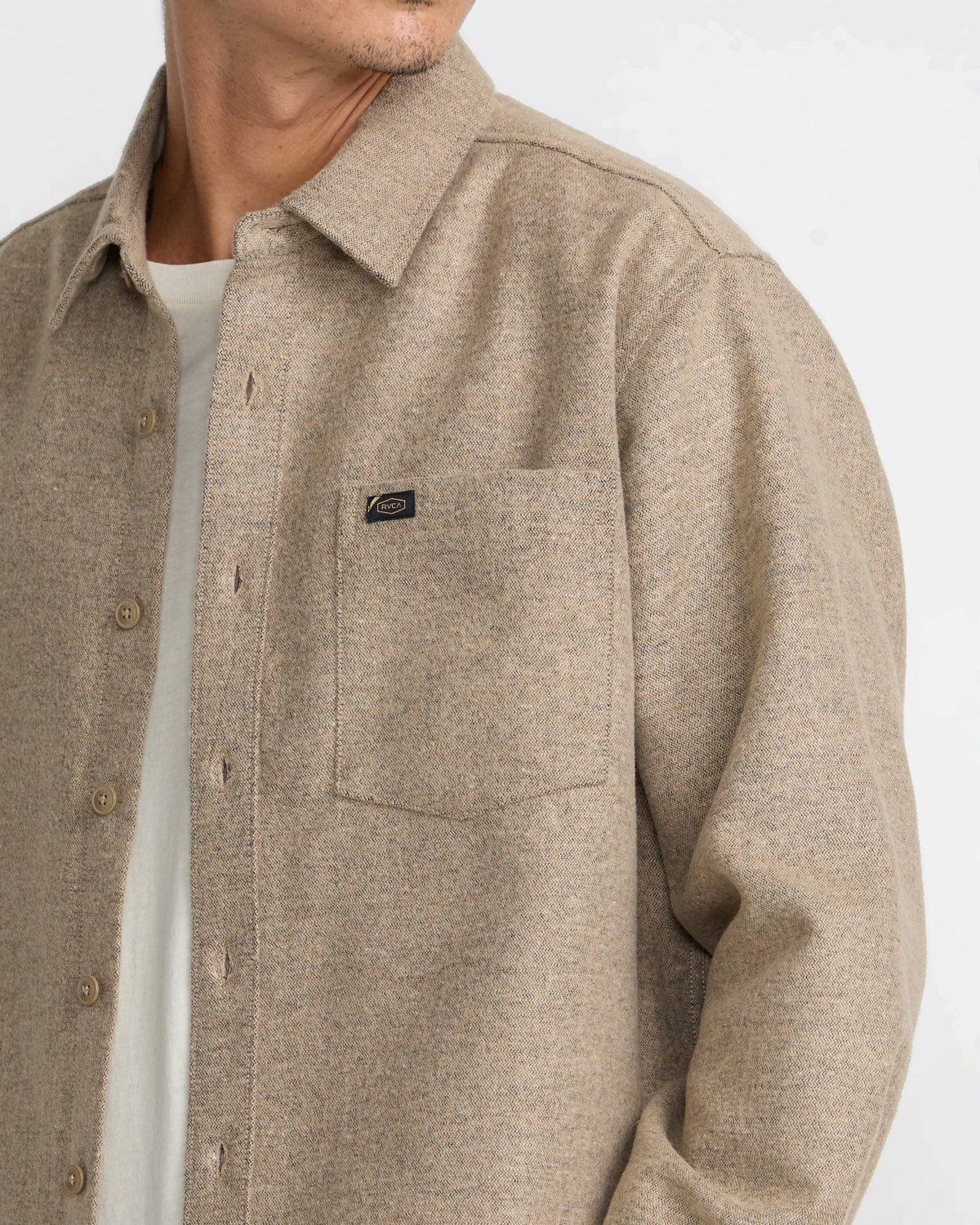 RVCA Dayshift Solid Flannel Long Sleeve Shirt