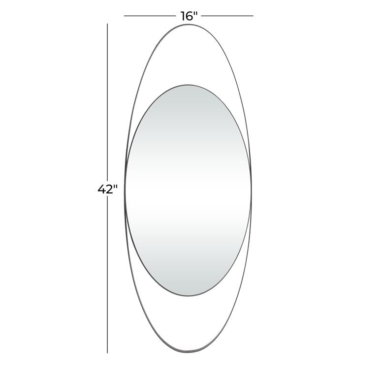 CosmoLiving Black Metal oval Wall Mirror by Homeportonline