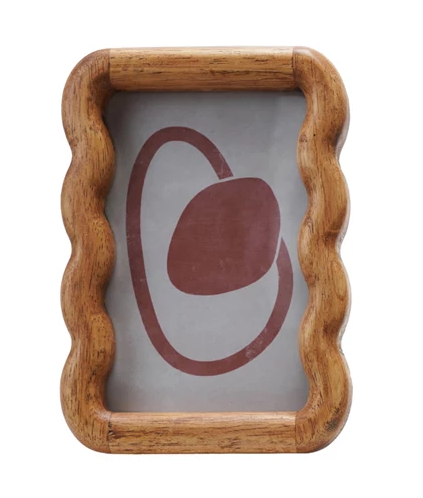 Frame Scalloped Rubberwood Natural Holds 4" x 6" by Homeportonline