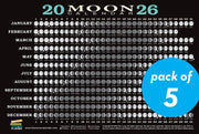 2026 Moon Calendar Card (5 pack): Lunar Phases, Ec