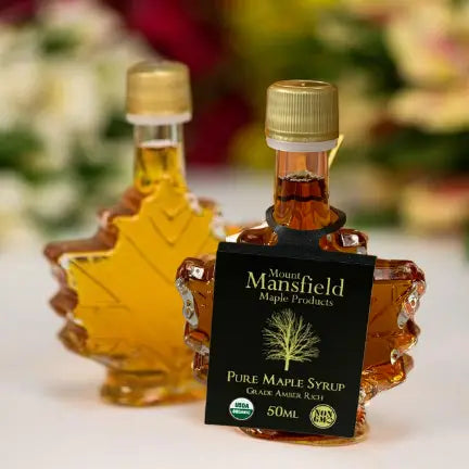 50ml Maple Leaf Bottle Organic Pure Vermont Maple Syrup