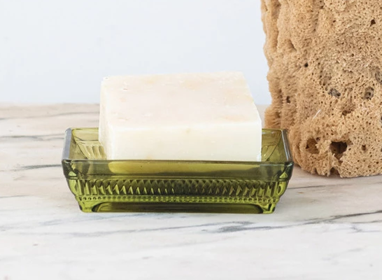 Decorative Glass Dish Rectangle Olive 5.25" x 4" by Homeportonline