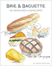 Chronicle Books Brie & Baguette Notes: 20 Notecards & Envelopes - Artwork by Janice MacLeod