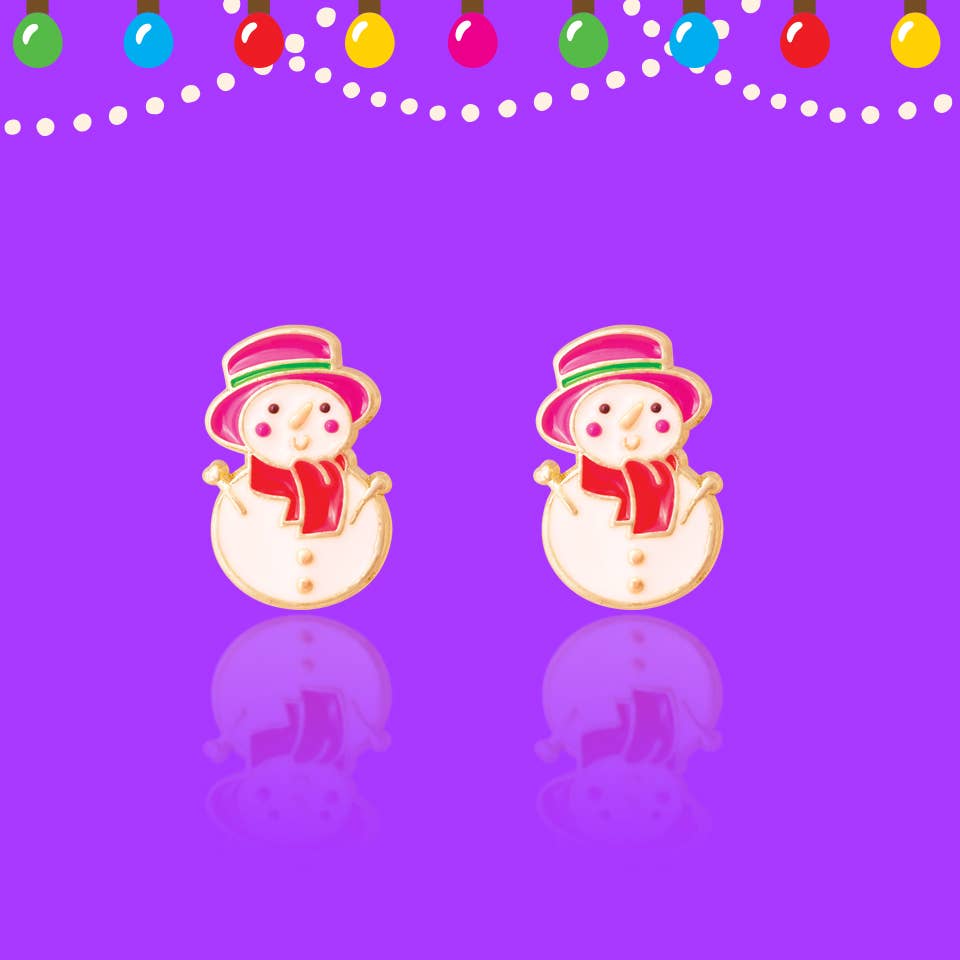 Girl Nation - Snowman Wonderland Stud Earrings by SidePony Boutique
