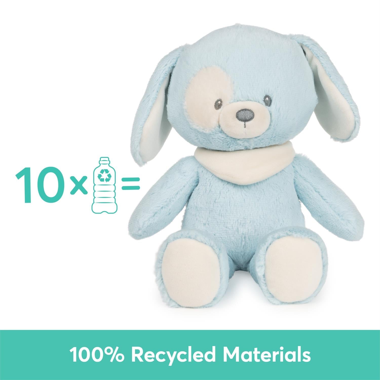Plush Sustainable Puppy "Bay" Blue 13" by Homeportonline