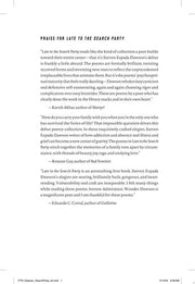 Late to the Search Party: Poems
